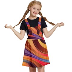 Abstract Colorful Background Wavy Kids  Apron Dress