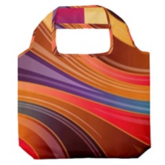 Abstract Colorful Background Wavy Premium Foldable Grocery Recycle Bag