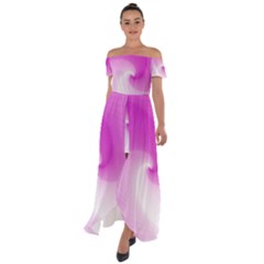 Abstract Spiral Pattern Background Off Shoulder Open Front Chiffon Dress by Sarkoni