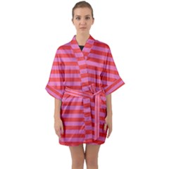 Stripes Striped Design Pattern Half Sleeve Satin Kimono 