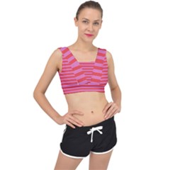 Stripes Striped Design Pattern V-Back Sports Bra