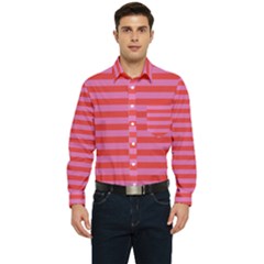 Stripes Striped Design Pattern Men s Long Sleeve Pocket Shirt 