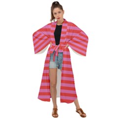 Stripes Striped Design Pattern Maxi Kimono