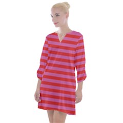 Stripes Striped Design Pattern Open Neck Shift Dress