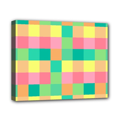 Checkerboard Pastel Square Canvas 10  X 8  (stretched) by Grandong