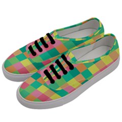 Checkerboard Pastel Square Men s Classic Low Top Sneakers by Grandong