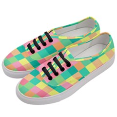 Checkerboard Pastel Square Women s Classic Low Top Sneakers by Grandong