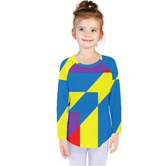 Colorful Red Yellow Blue Purple Kids  Long Sleeve T-shirt