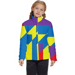 Colorful Red Yellow Blue Purple Kids  Puffer Bubble Jacket Coat by Grandong