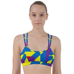 Colorful Red Yellow Blue Purple Line Them Up Sports Bra by Grandong