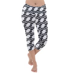 Pattern Monochrome Repeat Lightweight Velour Capri Yoga Leggings