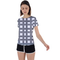 Seamless Stripe Pattern Lines Back Circle Cutout Sports T-shirt