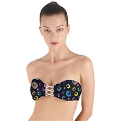 Abstract Background Retro 60s 70s Twist Bandeau Bikini Top by Apen