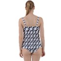 Diagonal Stripe Pattern Twist Front Tankini Set View2