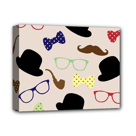 Moustache Hat Bowler Bowler Hat Deluxe Canvas 14  X 11  (stretched) by Apen