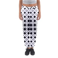 Square Diagonal Pattern Monochrome Women s Jogger Sweatpants by Apen