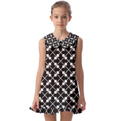 Abstract Background Arrow Kids  Pilgrim Collar Ruffle Hem Dress