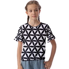 Pattern Floral Repeating Kids  Cuff Sleeve Scrunch Bottom T-shirt