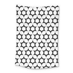 Pattern Star Repeating Black White Small Tapestry