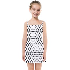 Pattern Star Repeating Black White Kids  Summer Sun Dress