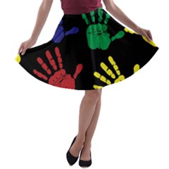 Ellipse Pattern Background A-line Skater Skirt