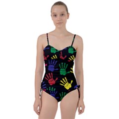 Ellipse Pattern Background Sweetheart Tankini Set