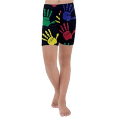 Ellipse Pattern Background Kids  Lightweight Velour Capri Yoga Leggings