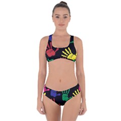 Ellipse Pattern Background Criss Cross Bikini Set
