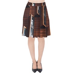 Abstract Architecture Building Business Velvet High Waist Skirt by Amaryn4rt