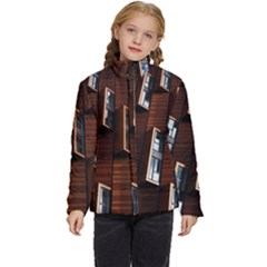 Abstract Architecture Building Business Kids  Puffer Bubble Jacket Coat