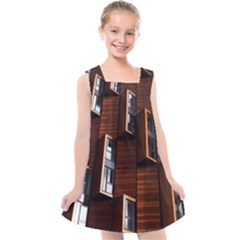 Abstract Architecture Building Business Kids  Cross Back Dress