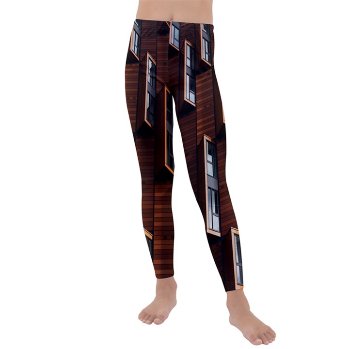 Abstract Architecture Building Business Kids  Lightweight Velour Leggings