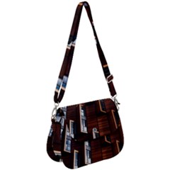 Abstract Architecture Building Business Saddle Handbag