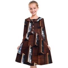 Abstract Architecture Building Business Kids  Midi Sailor Dress