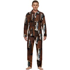 Abstract Architecture Building Business Men s Long Sleeve Velvet Pocket Pajamas Set