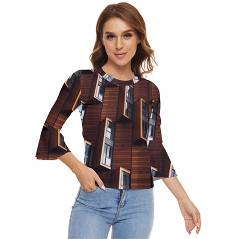 Abstract Architecture Building Business Bell Sleeve Top by Amaryn4rt