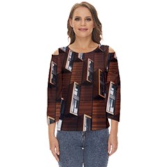 Abstract Architecture Building Business Cut Out Wide Sleeve Top