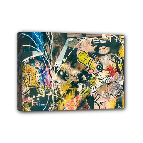 Art Graffiti Abstract Vintage Lines Mini Canvas 7  X 5  (stretched) by Amaryn4rt
