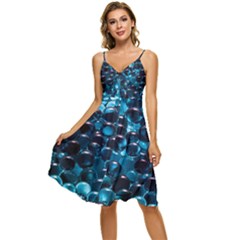 Blue Abstract Balls Spheres Sleeveless Tie Front Chiffon Dress by Amaryn4rt
