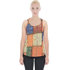 Blue White Orange And Brown Container Van Piece Up Tank Top by Amaryn4rt