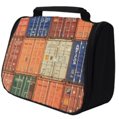 Blue White Orange And Brown Container Van Full Print Travel Pouch (big) by Amaryn4rt