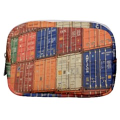 Blue White Orange And Brown Container Van Make Up Pouch (small) by Amaryn4rt