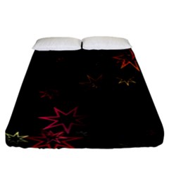Christmas Background Motif Star Fitted Sheet (california King Size) by Amaryn4rt