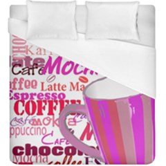 Coffee Cup Lettering Coffee Cup Duvet Cover (king Size) by Amaryn4rt