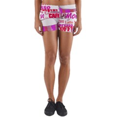 Coffee Cup Lettering Coffee Cup Yoga Shorts by Amaryn4rt