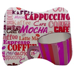 Coffee Cup Lettering Coffee Cup Velour Head Support Cushion