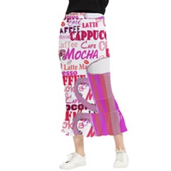 Coffee Cup Lettering Coffee Cup Maxi Fishtail Chiffon Skirt by Amaryn4rt