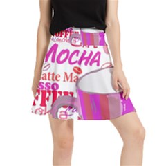 Coffee Cup Lettering Coffee Cup Waistband Skirt by Amaryn4rt