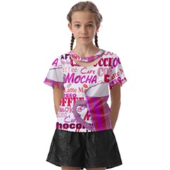 Coffee Cup Lettering Coffee Cup Kids  Front Cut T-shirt by Amaryn4rt