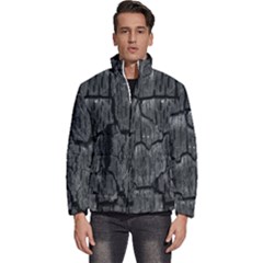 Coal Charred Tree Pore Black Men s Puffer Bubble Jacket Coat by Amaryn4rt